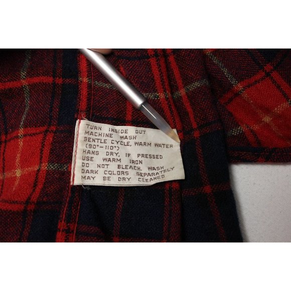 Timber Topper vintage men's red plaid short sleeve button front wool shirt XL - Picture 8 of 11